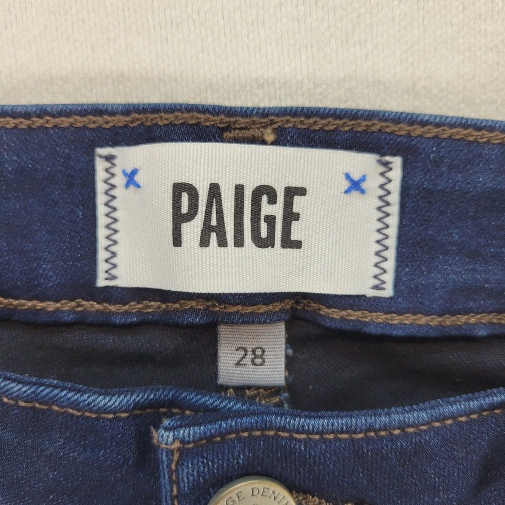 PAIGE Bell Canyon Flare Jeans Womens 28 Blue High Rise Bell Bottom Stretch Denim - Picture 5 of 11